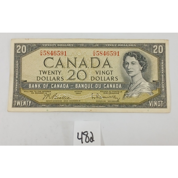 1954 CDN $20 BANKNOTE