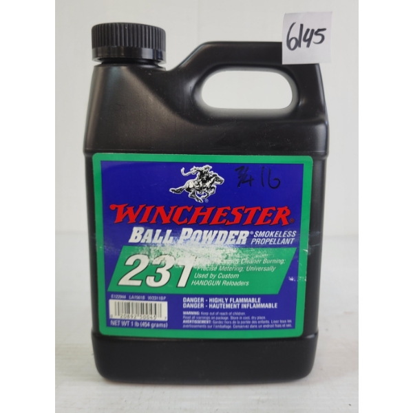 POWDER: APPROX 1LBS WINCHESTER 231 SMOKELESS BALL POWDER