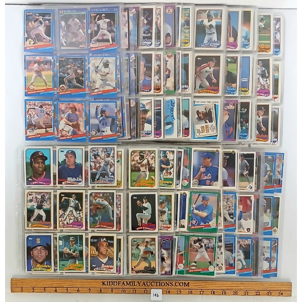 1988-1990 LEAF & TOPPS MLB BASEBALL CARDS BINDER