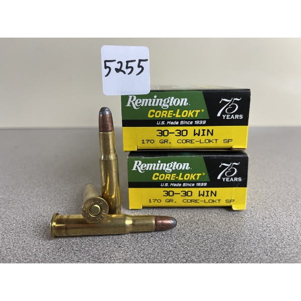 AMMO: 40X REMINGTON .30-30 170 GR. CORE-LOKT SP
