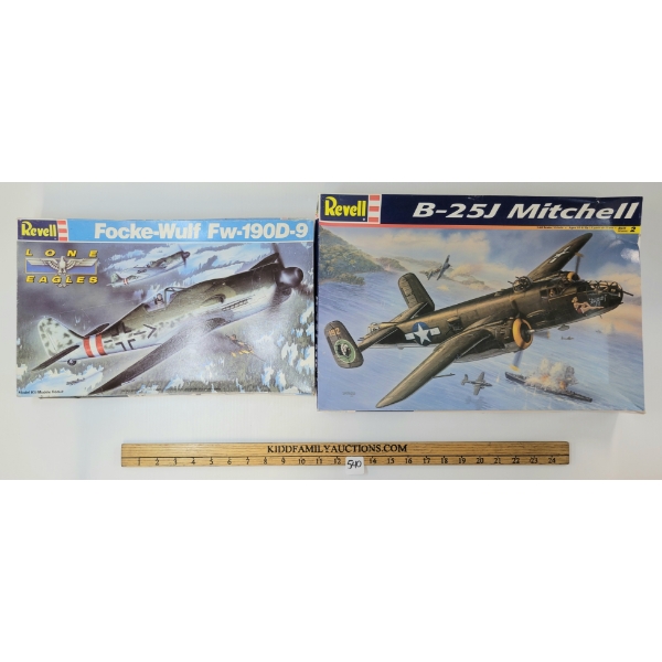 LOT OF 2 - MODEL KITS - REVELL FOCKE-WULF FW-190D-9 & B-25J MITCHELL 