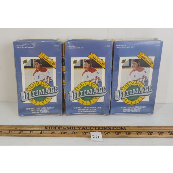 LOT OF 3 - 1991 SMOKEY'S ULTIMATE HOCKEY SPORTSCARD HOBBY BOXES - FACTORY SEALED