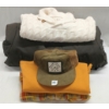 Image 1 : LOT OF 5 - MEN'S SWEATSHIRT, FLANNEL, KNIT SWEATER, JACKET & HAT - MFG BRIXTON, INSIGHT, POLER, ETC
