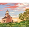 Image 2 : LIGHTHOUSE AT SUNSET BY UNKNOWN ARTIST - FRAMED ACRYLIC ON CANVAS