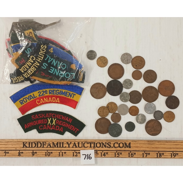 JOB LOT - CDN INSIGNIA & WWI & WWII COINS