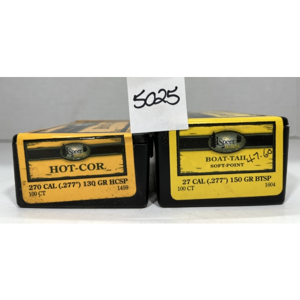 BULLETS: 200X SPEER .277 - 130 & 150 GR - BTSP & HCSP - SEALED