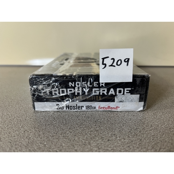 AMMO: 20X NOSLER .30 NOSLER 180GR. ACCUBOND - SEALED