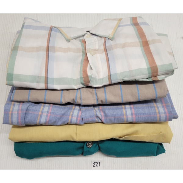 LOT OF 5 - BRIXTON & INSIGHTS MEN'S MEDIUM BUTTON-UP T-SHIRTS