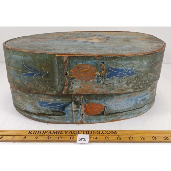 SCANDINAVIAN PAINTED BENTWOOD STORAGE BOX