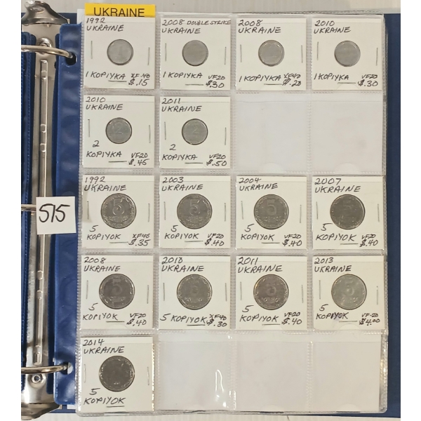 WORLD COINS BINDER - INCL TURKS & CAICOS - U.S.A