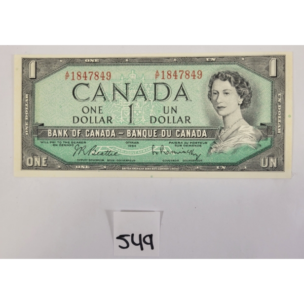 1954 CDN $1 BANKNOTE - UNCIRCULATED