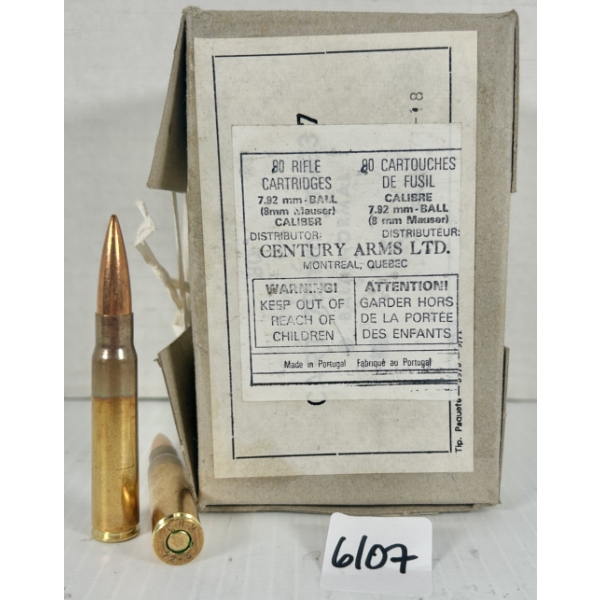 AMMO: 90X FNM 8 MM MAUSER - MILITARY FMJ