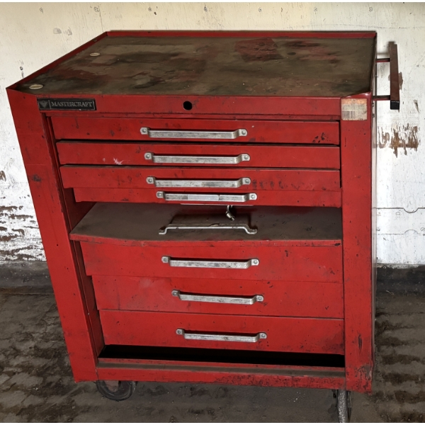 MASTERCRAFT TOOL BOX W/ CONTENTS - 7 DRAWERS