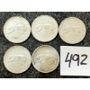 Image 1 : LOT OF 5 - 1967 CDN 25 CENT SILVER COINS