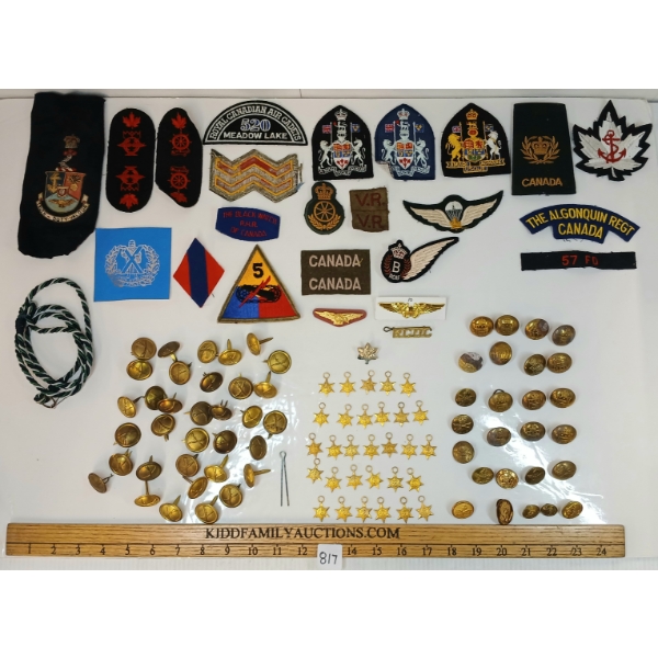 JOB LOT - CDN INSIGNIA - BUTTONS, PATCHES, MINI-MEDALS, ETC