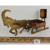 Image 2 : BRASS NOVELTY ASHTRAY & MATCHBOX HOLDER - GOAT PULLING WAGON
