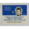 Image 1 : SOLID 14K GOLD JOHN F. KENNEDY MEMORIAL HALF DOLLAR