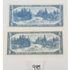 Image 2 : LOT OF 2 - 1954 CDN $5 BANKNOTES