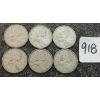 Image 1 : LOT OF 6 - 1946-1948 CDN 25 CENT COINS