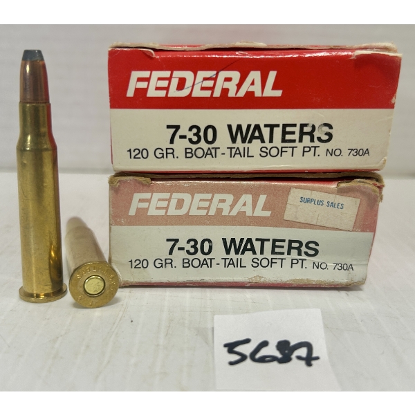 AMMO: 40X FEDERAL .7-30 WATERS 120GR. SP 