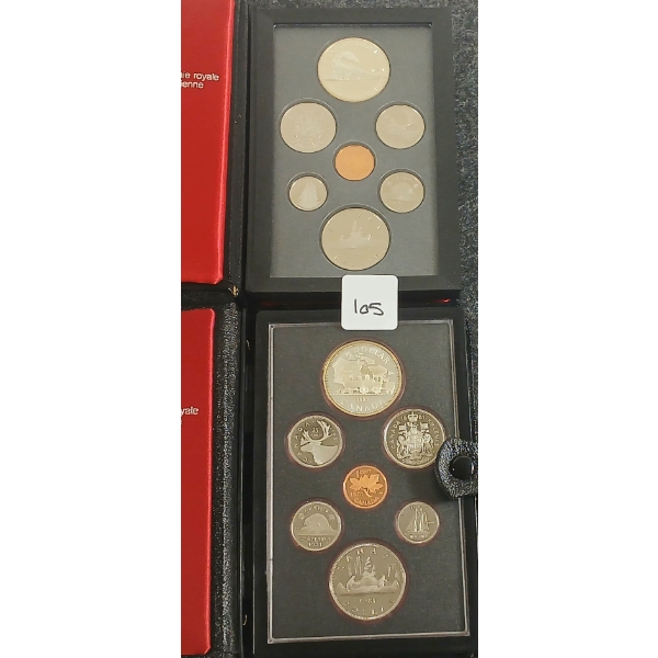 LOT OF 2 - 1981 & 1986 RCM DOUBLE DOLLAR PROOF SETS
