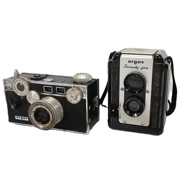 LOT OF 2 - 1937 ARGUS C3 50MM & 1949 ARGUS SEVENTY-FIVE 75MM CAMERAS