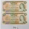 LOT OF 2 - 1979 CDN $20 BANKNOTES