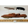 Image 1 : SS HUNTING KNIFE W/ LEATHER SHEATH