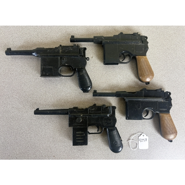 LOT OF 4 - TOY MAUSER C96 PISTOLS - NO PAL REQUIRED 