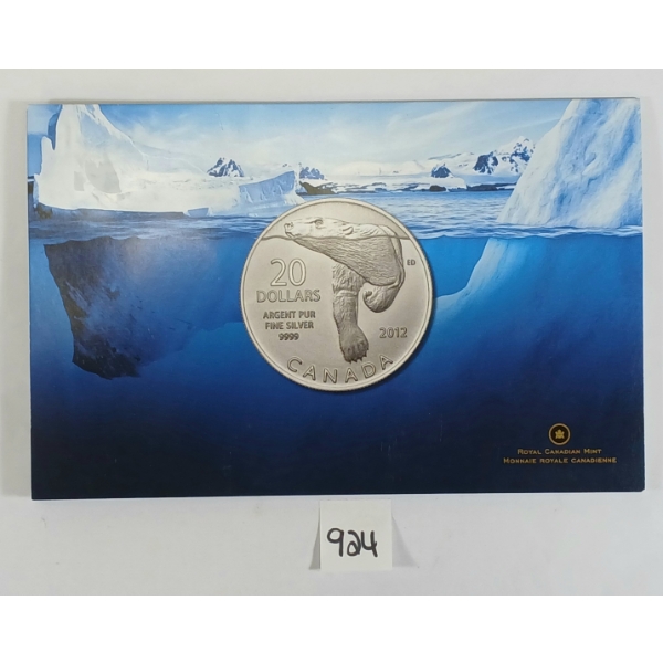2012 RCM $20 SILVER COIN - POLAR BEAR