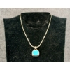 Image 1 : TURQUOISE & STERLING SILVER PENDANT NECKLACE