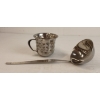 Image 2 : LOT OF 2 - WWII GERMAN ROSY STAINLESS CUP & LADLE
