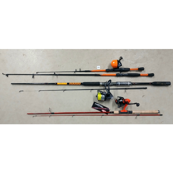 LOT OF 4 - BERKLEY, EAGLE CLAW & SHAKESPEARE FISHING RODS - SEE ALL PICS