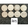 Image 1 : LOT OF 8 - 1936-1968 CDN 25 CENT COINS
