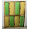 Image 3 : GREEN & YELLOW STAINED-GLASS WINDOW