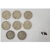 Image 1 : LOT OF 8 - CDN 25 CENT SILVER PCS - INCL 1957 & 1967