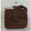 Image 4 : BRONZE BEADED BOX CLUTCH PURSE W/ COMPACT MIRROR
