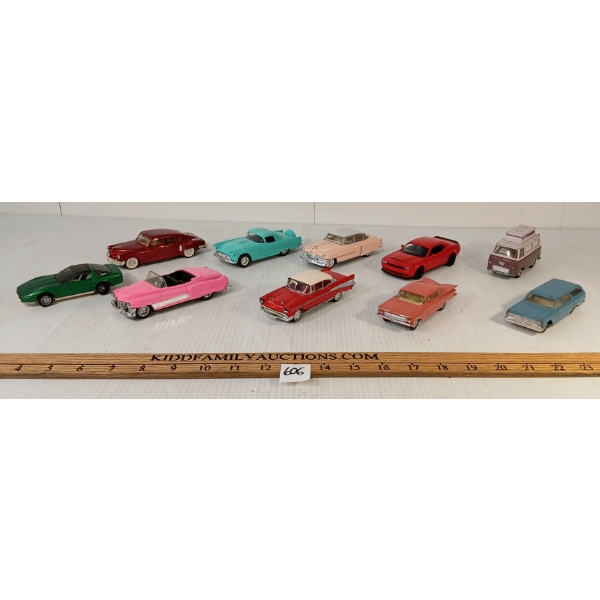 LOT OF 10 - DIECAST MODEL CARS - INCL DINKY, TOOTSIE, ERTL, ETC