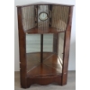 Image 2 : CORNER CURIO CABINET W/ CLOCK - ART DECO STYLE - MAHOGANY - C. 1930-1940's