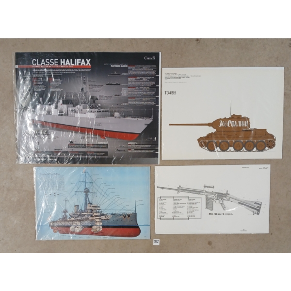 LOT OF 4 - WEAPONRY DIAGRAMS