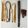 Image 2 : LOT OF 5 - LEATHER SLINGS, SHOTSHELL BELT & WRIST GUARD