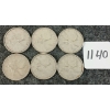 Image 1 : LOT OF 6 - 1960-1966 CDN 25 CENT COINS