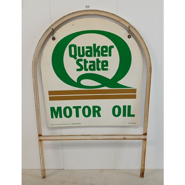 QUAKER STATE MOTOR OIL DST TOMBSTONE SIGN