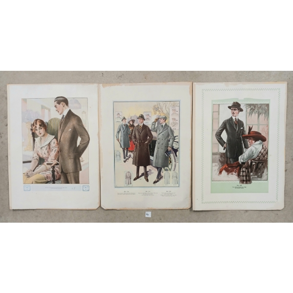 LOT OF 3 - 1914-1917 LAILEY-TRIMBLE TORONTO MEN'S FASHION POSTERS