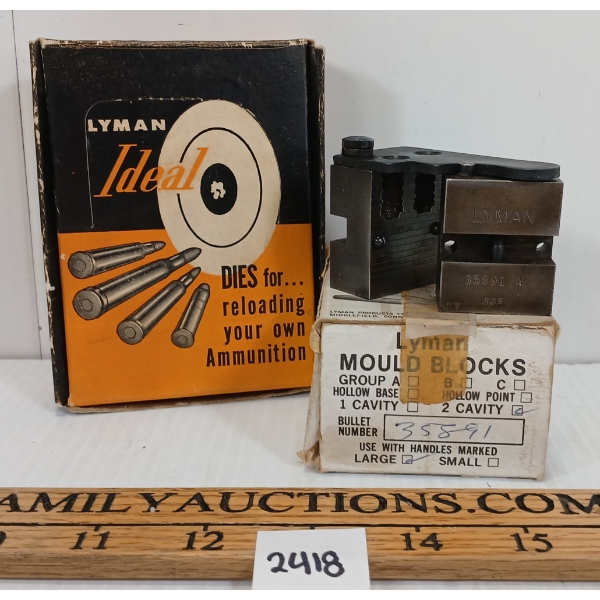 LOT OF 2 - LYMAN IDEAL .243 WIN RIFLE DIE SET & LYMAN MOLD BLOCKS