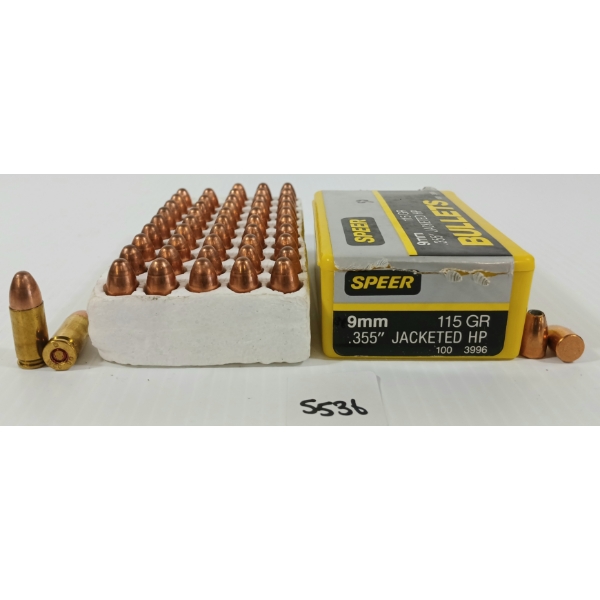BULLETS: 105X SPEER 9MM - 115GR - JHP