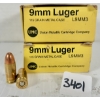 Image 1 : AMMO: 100X REMINGTON 9 MM - 115 GR FMJ