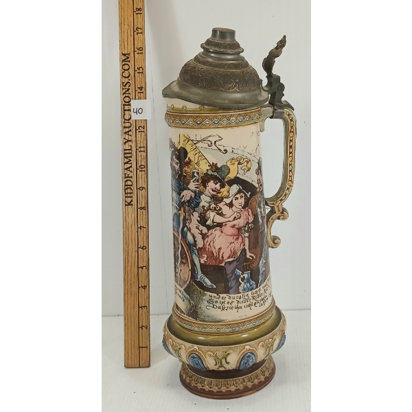 METTLACH GERMAN PRINT UNDER GLAZE STEIN