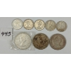 Image 1 : LOT OF 8 - CDN SILVER PCS - INCL 1958 DOLLAR & '67 25 CENT PCS