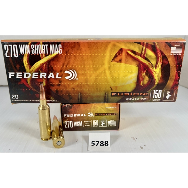AMMO: 40X FEDERAL .270 WSM - 150 GR SP